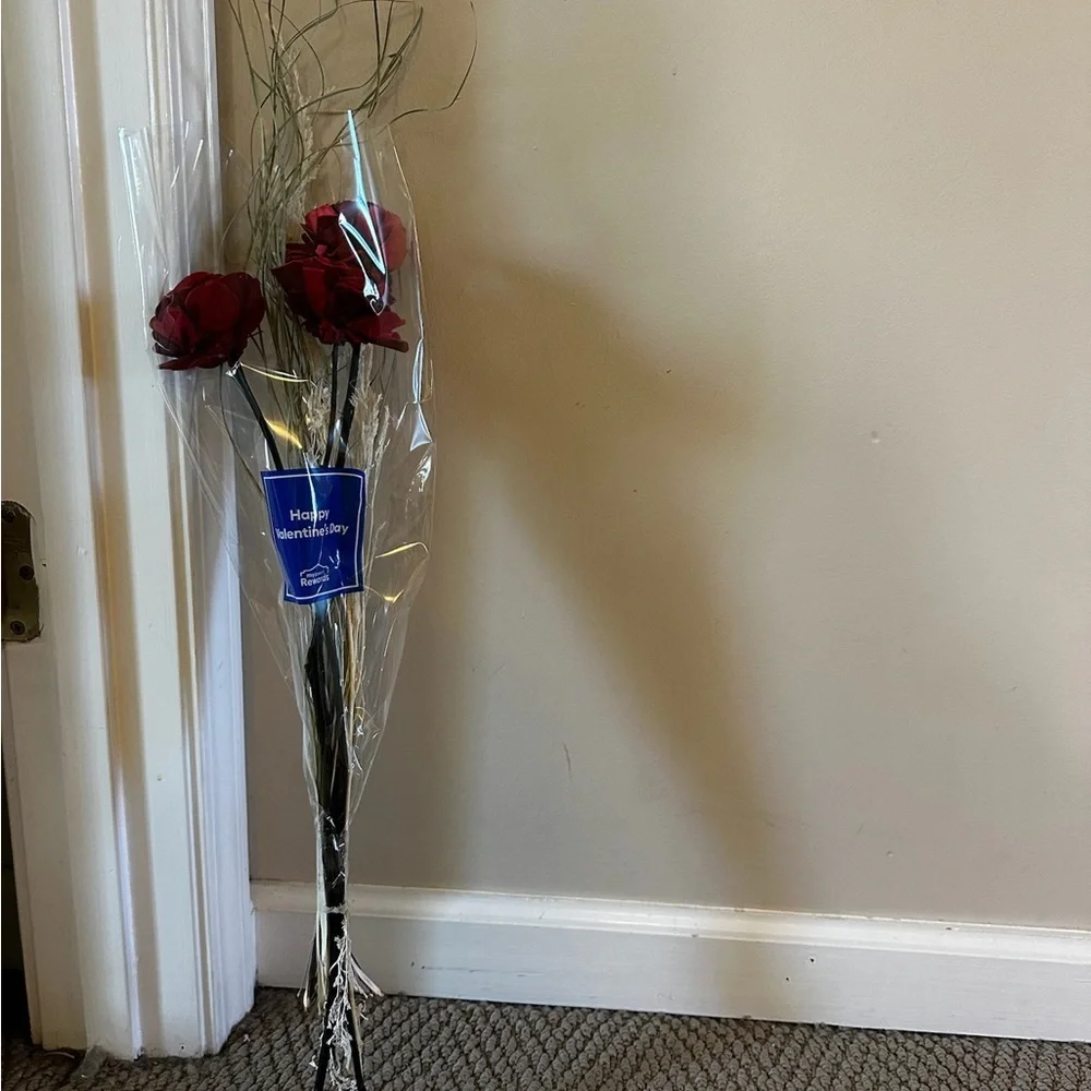 Red Artificial Rose Bouquet Home Accent